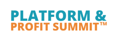 platform and profit logo png PLATFORM AND PROFIT SUMMIT" in a bold teal and orange sans-serif font.